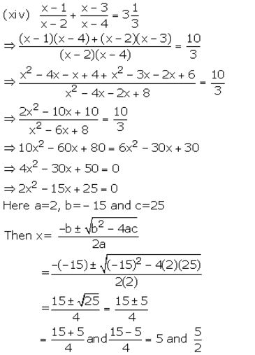 Selina Concise Mathematics Class 10 ICSE Solutions Quadratic Equations - 62