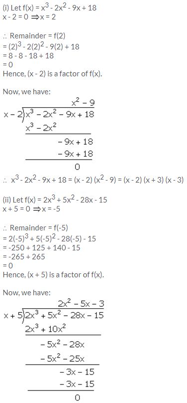 Selina Concise Mathematics Class 10 ICSE Solutions Remainder and Factor Theorems - 20