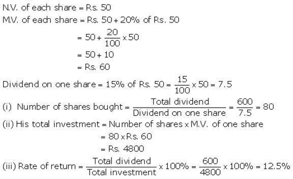 Selina Concise Mathematics Class 10 ICSE Solutions Shares and Dividends - 38