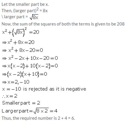 Selina Concise Mathematics Class 10 ICSE Solutions Solving Simple Problems (Based on Quadratic Equations) - 8