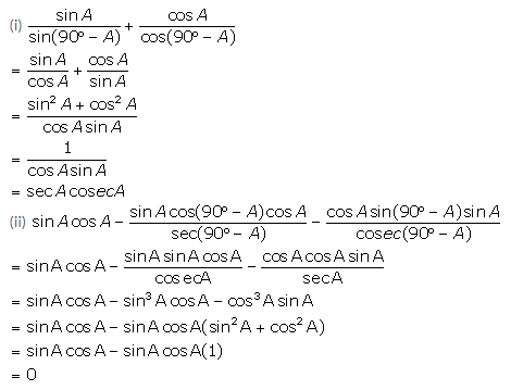 Selina Concise Mathematics Class 10 ICSE Solutions Trigonometrical Identities image - 119