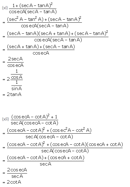 Selina Concise Mathematics Class 10 ICSE Solutions Trigonometrical Identities image - 157