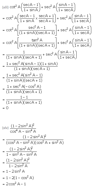 Selina Concise Mathematics Class 10 ICSE Solutions Trigonometrical Identities image - 158