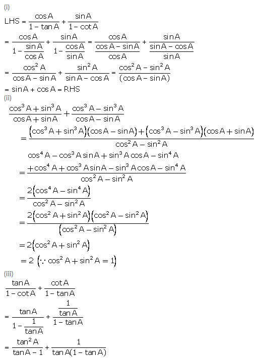 Selina Concise Mathematics Class 10 ICSE Solutions Trigonometrical Identities image - 98
