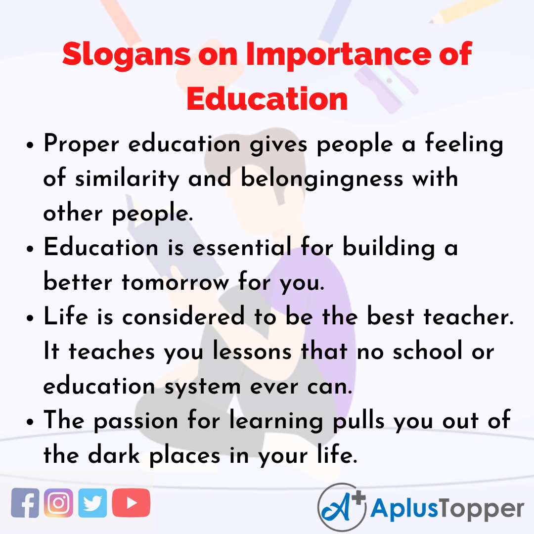 Slogans on Importance of Education in English