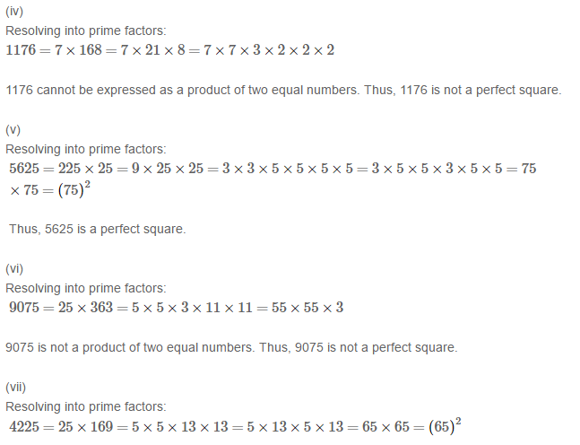 Squares and Square Roots RS Aggarwal Class 8 Maths Solutions Exercise 3A 1.2