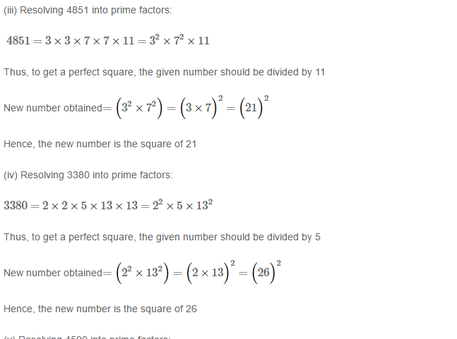 Squares and Square Roots RS Aggarwal Class 8 Maths Solutions Exercise 3A 4.2