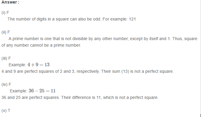 Squares and Square Roots RS Aggarwal Class 8 Maths Solutions Exercise 3B 13.1