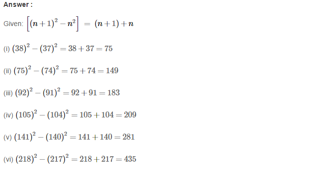 Squares and Square Roots RS Aggarwal Class 8 Maths Solutions Exercise 3B 7.1