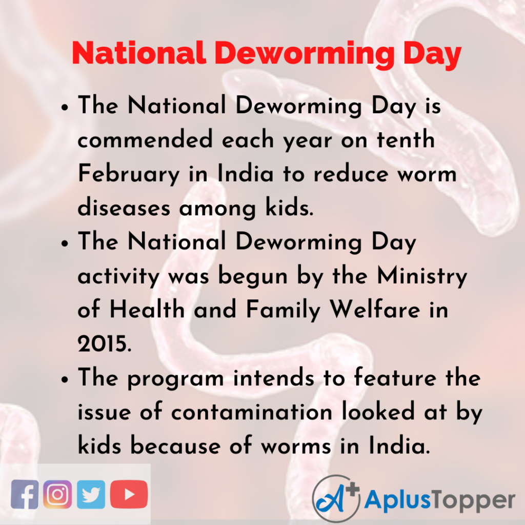10 Lines about National Deworming Day