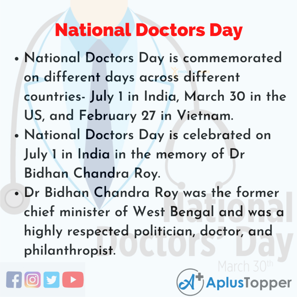 10 Lines about National Doctors Day