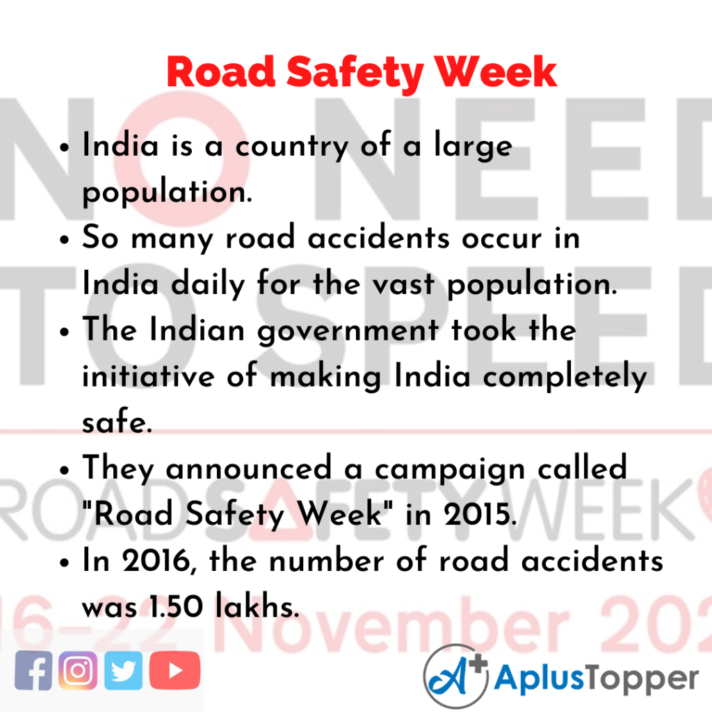10 Lines about Road Safety Week