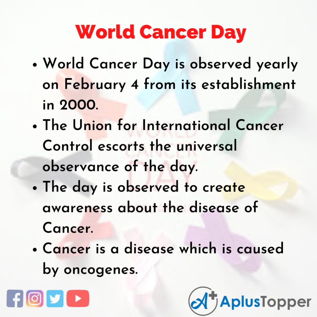 10 Lines about World Cancer Day