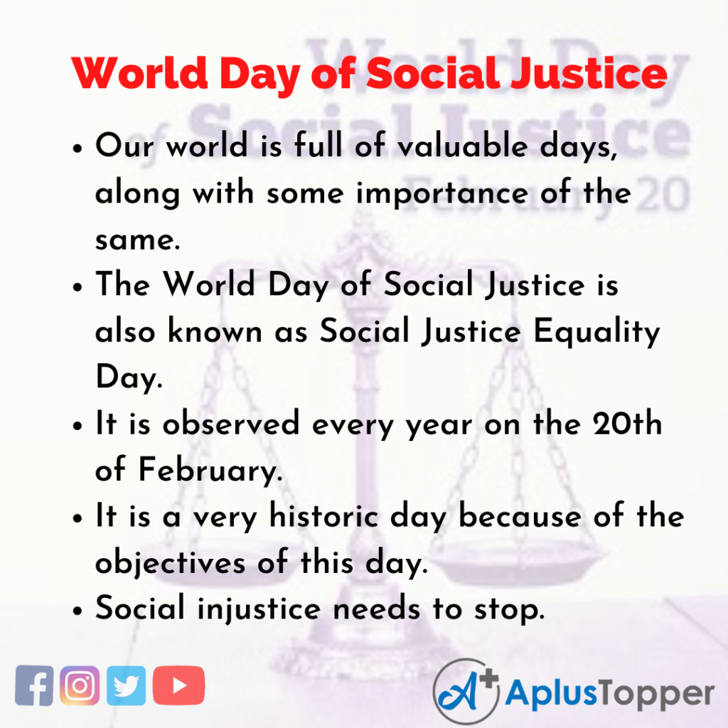 10 Lines about World Day of Social Justice