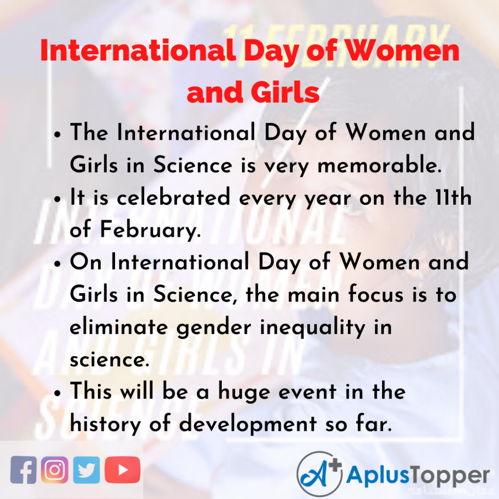 10 Lines of International Day of Women and Girls