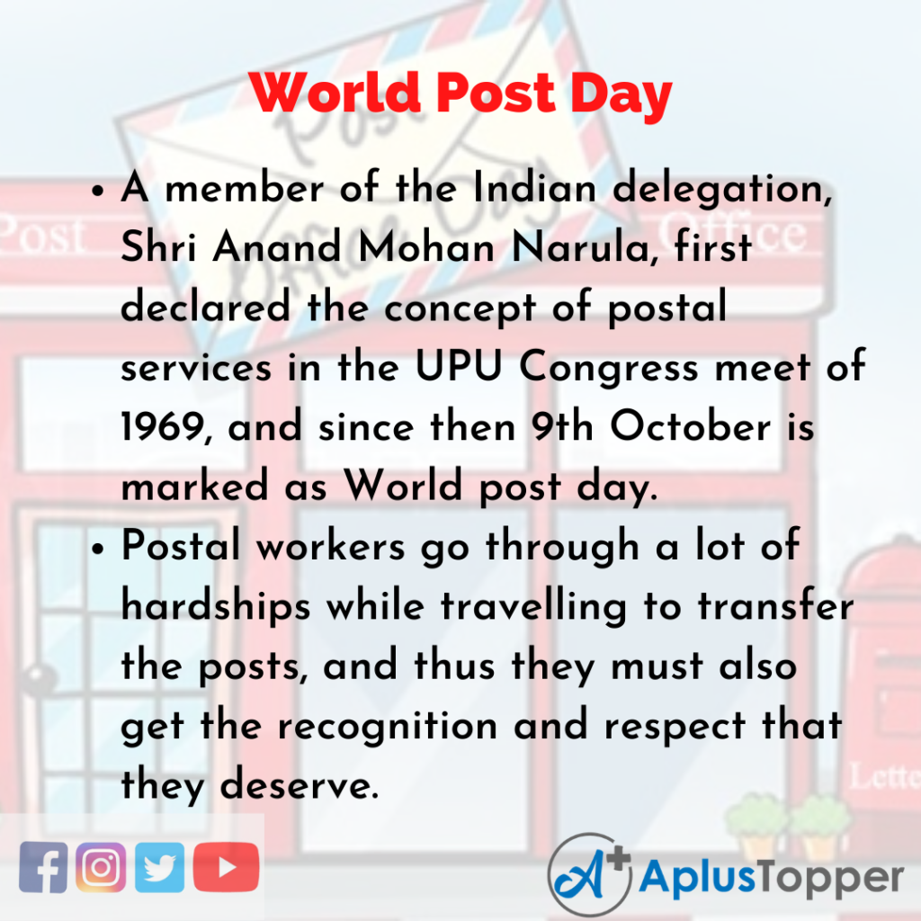 10 Lines of World Post Day