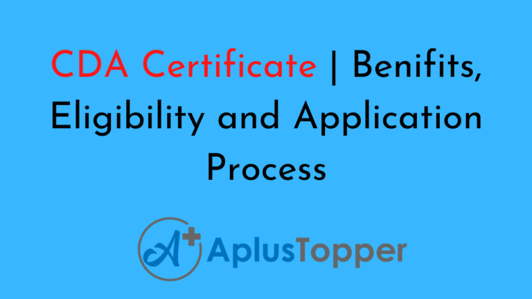 CDA Certificate Benifits Eligibility and Application Process CBSE