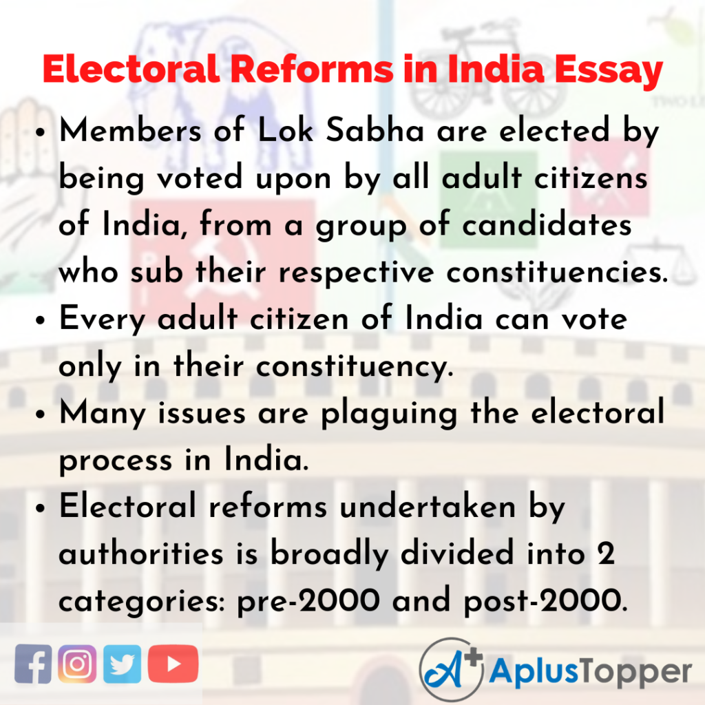 Essay about Electoral Reforms in India