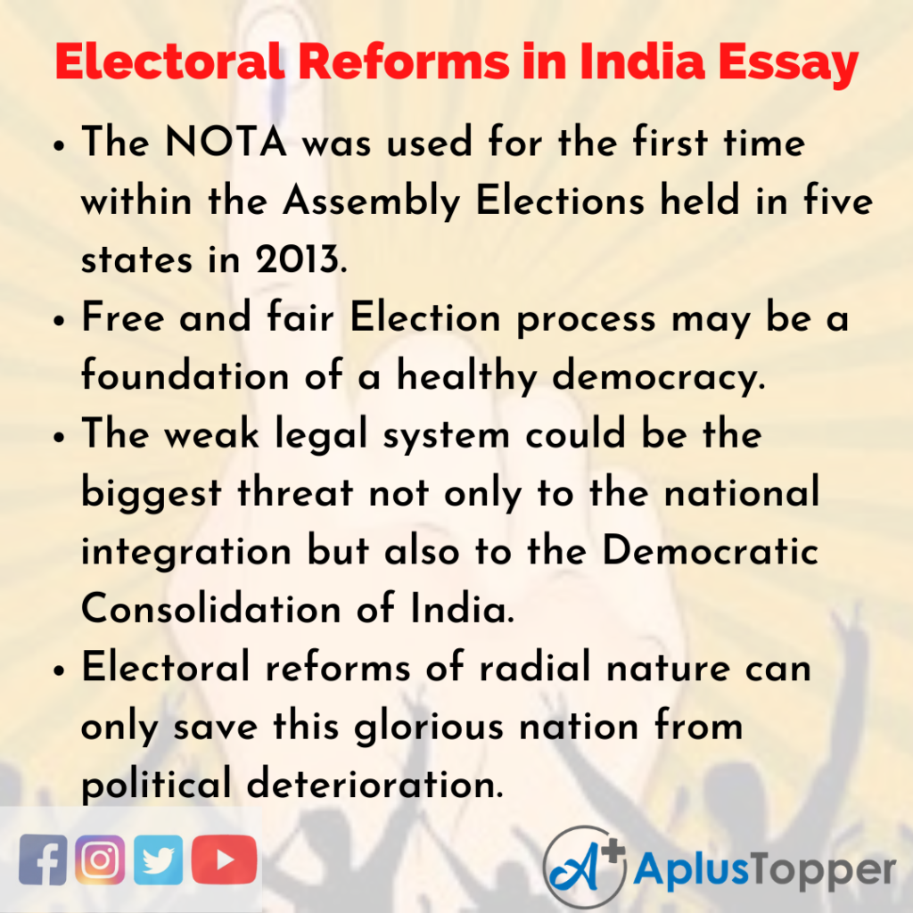 Essay on Electoral Reforms in India