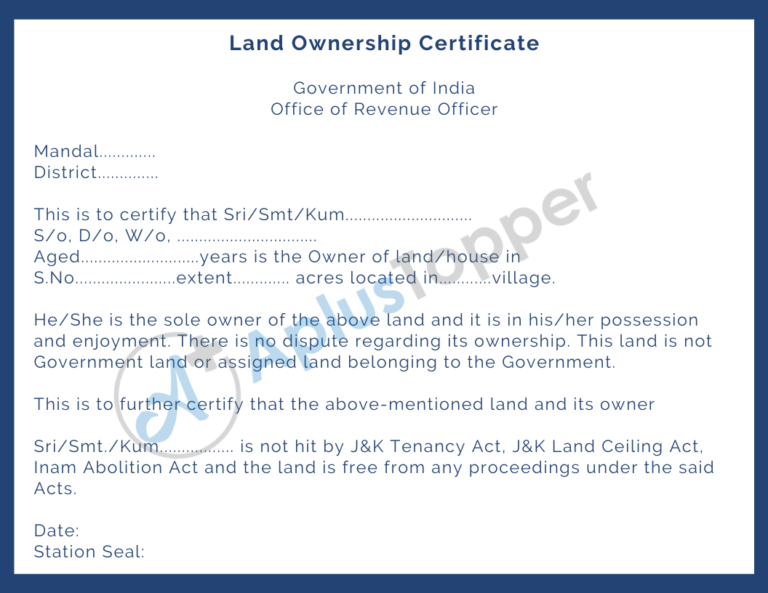 ownership-certificate-format-and-application-process-of-ownership