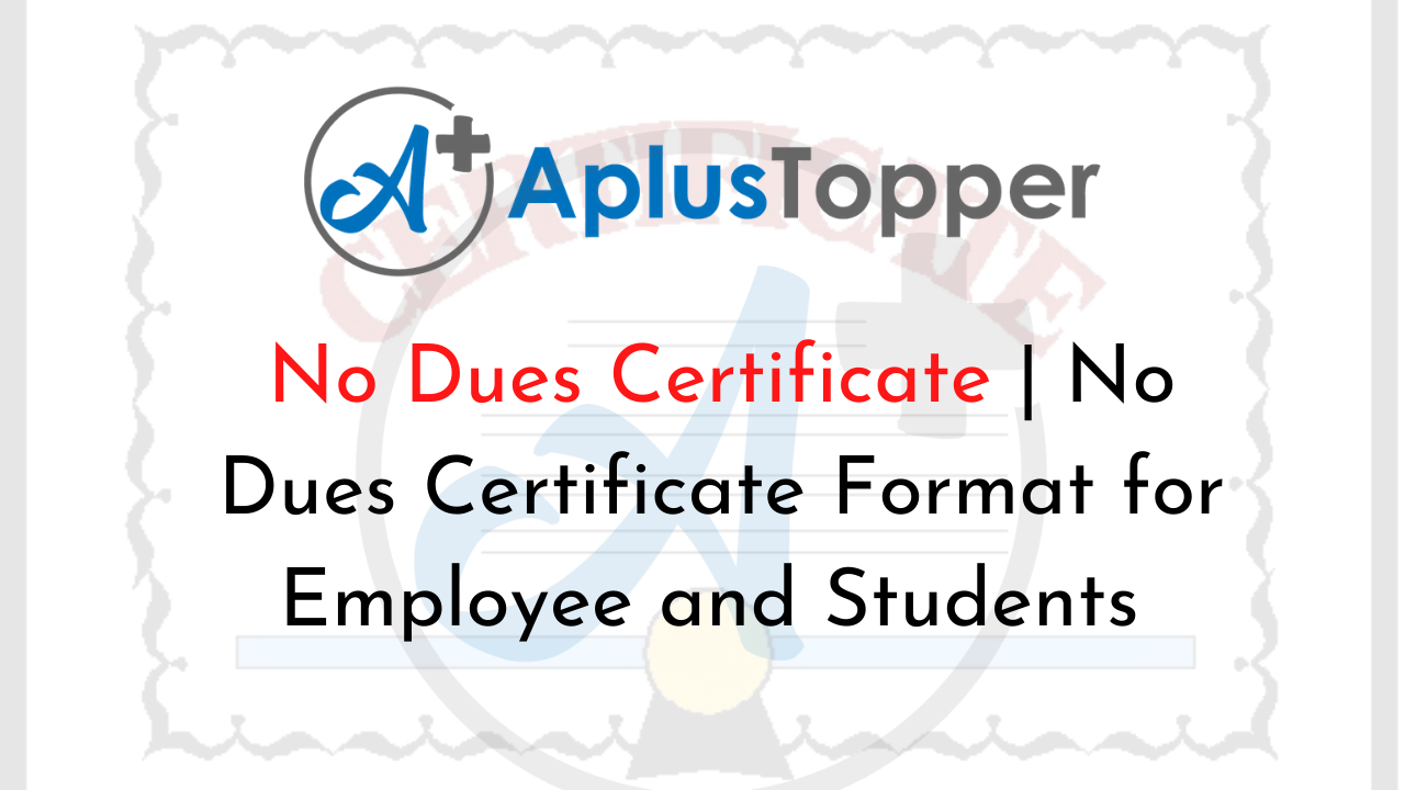 No Dues Certificate