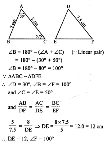 RS Aggarwal Solutions Class 10 Chapter 4 Triangles MCQ 31.1