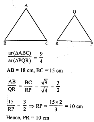 RS Aggarwal Solutions Class 10 Chapter 4 Triangles MCQ 47.1