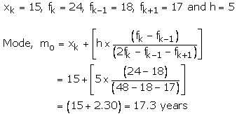 RS Aggarwal Solutions Class 10 Chapter 9 Mean, Median, Mode of Grouped Data Ex 9C & 9D 6.1