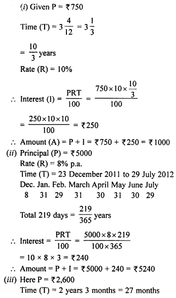 Selina Concise Mathematics Class 8 ICSE Solutions Chapter 9 Simple and Compound Interest image -1