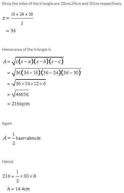 Selina Concise Mathematics Class 9 ICSE Solutions Area and Perimeter of Plane Figures image - 1
