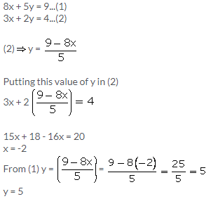 Selina Concise Mathematics Class 9 ICSE Solutions Simultaneous (Linear) Equations (Including Problems) 1