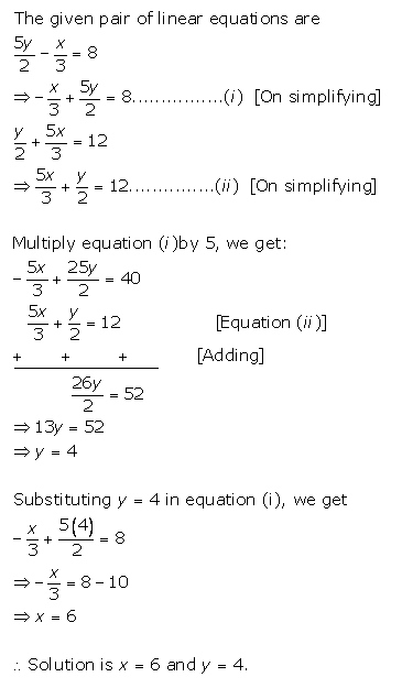 Selina Concise Mathematics Class 9 ICSE Solutions Simultaneous (Linear) Equations (Including Problems) 13