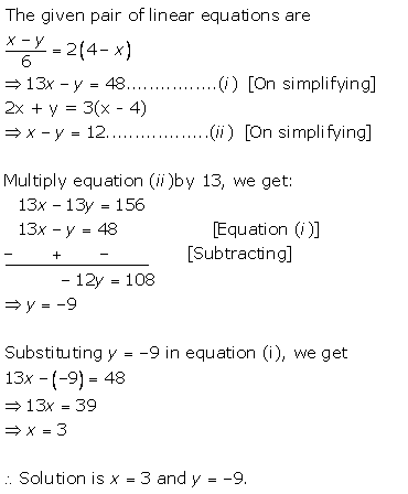 Selina Concise Mathematics Class 9 ICSE Solutions Simultaneous (Linear) Equations (Including Problems) 16