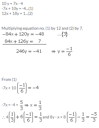 Selina Concise Mathematics Class 9 ICSE Solutions Simultaneous (Linear) Equations (Including Problems) 22