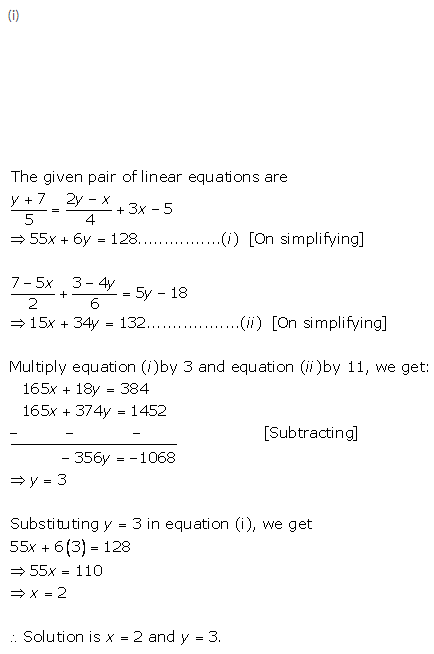 Selina Concise Mathematics Class 9 ICSE Solutions Simultaneous (Linear) Equations (Including Problems) 23