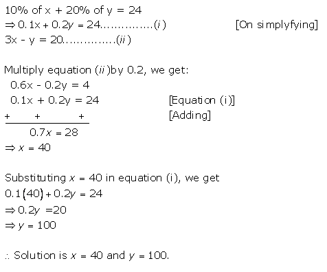 Selina Concise Mathematics Class 9 ICSE Solutions Simultaneous (Linear) Equations (Including Problems) 26