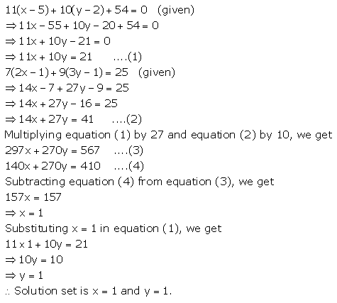Selina Concise Mathematics Class 9 ICSE Solutions Simultaneous (Linear) Equations (Including Problems) 28