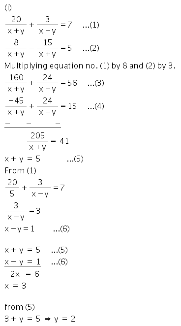 Selina Concise Mathematics Class 9 ICSE Solutions Simultaneous (Linear) Equations (Including Problems) 46