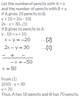 Selina Concise Mathematics Class 9 ICSE Solutions Simultaneous (Linear) Equations (Including Problems) 73