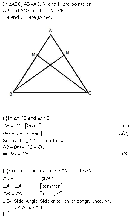 Selina Concise Mathematics Class 9 ICSE Solutions Triangles [Congruency in Triangles] 40