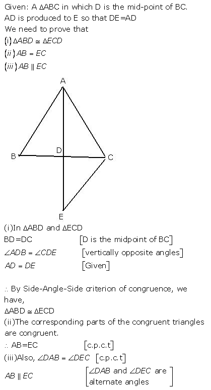 Selina Concise Mathematics Class 9 ICSE Solutions Triangles [Congruency in Triangles] 6
