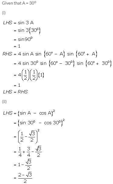 Selina Concise Mathematics Class 9 ICSE Solutions Trigonometrical Ratios of Standard Angles image - 18