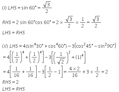Selina Concise Mathematics Class 9 ICSE Solutions Trigonometrical Ratios of Standard Angles image - 7