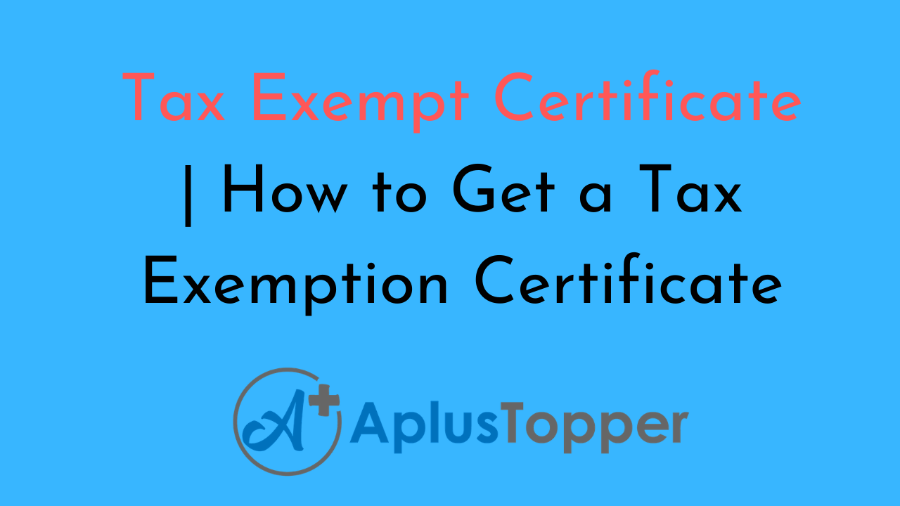 Tax Exempt Certificate