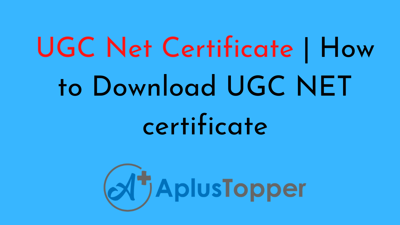 UGC NET certificate