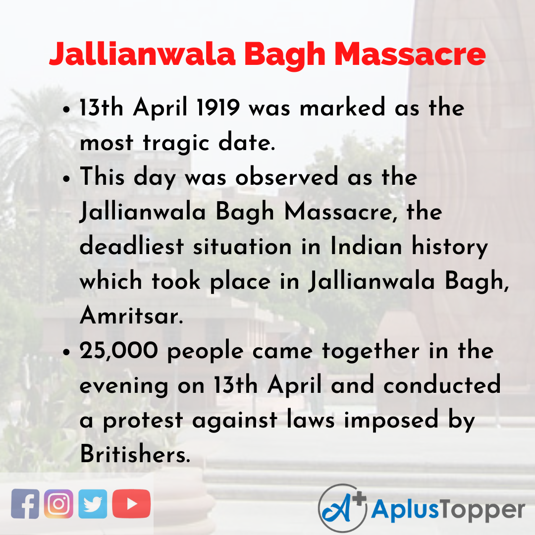 10 Lines about Jallianwala Bagh Massacre
