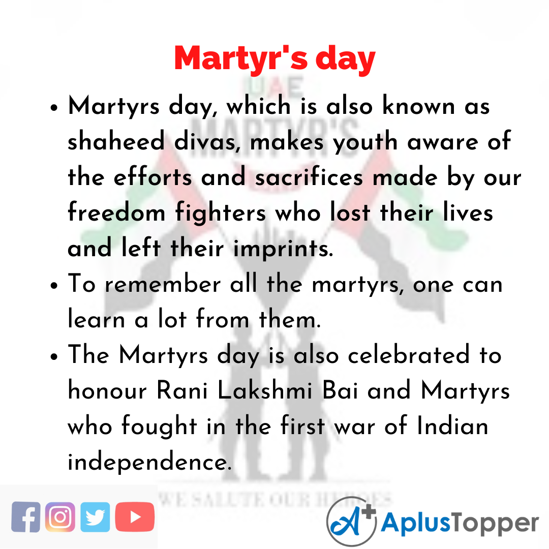10 Lines about Martyr's day