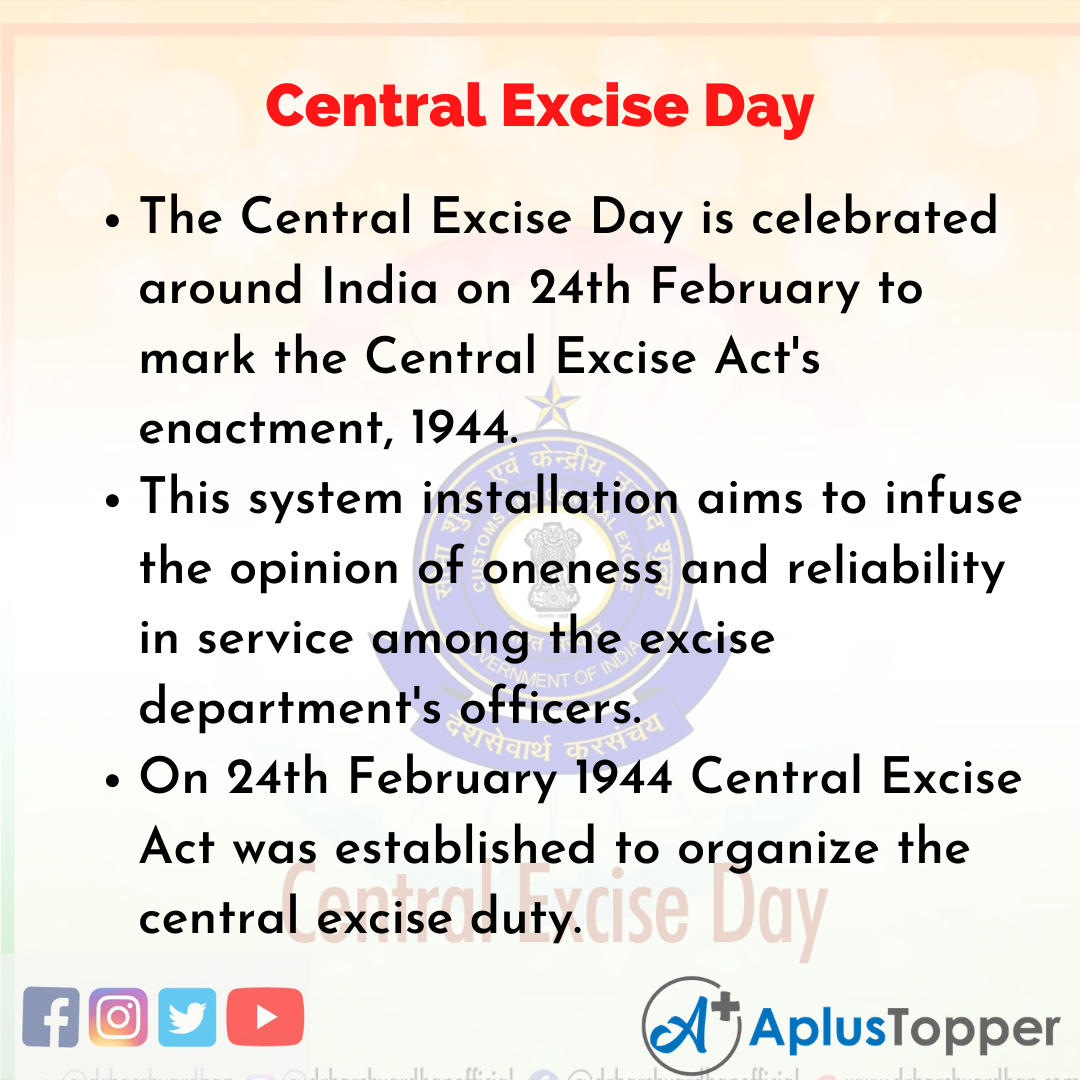 10 Lines of Central Excise Day