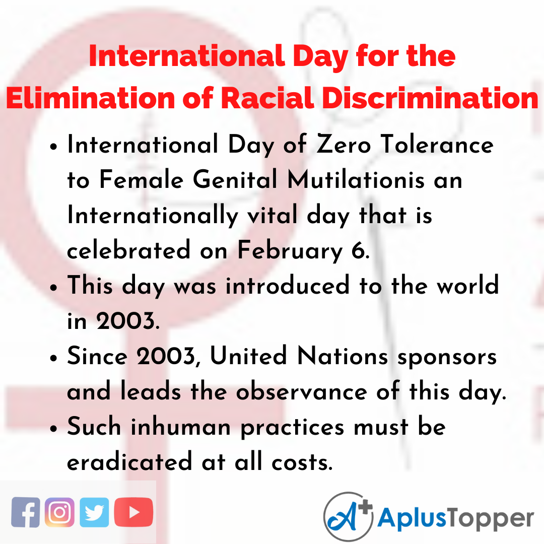 10 Lines of International Day for the Elimination of Racial Discrimination