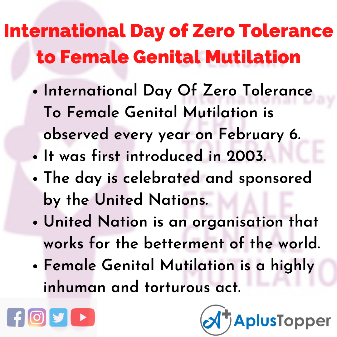 10 Lines of International Day of Zero Tolerance to Female Genital Mutilation